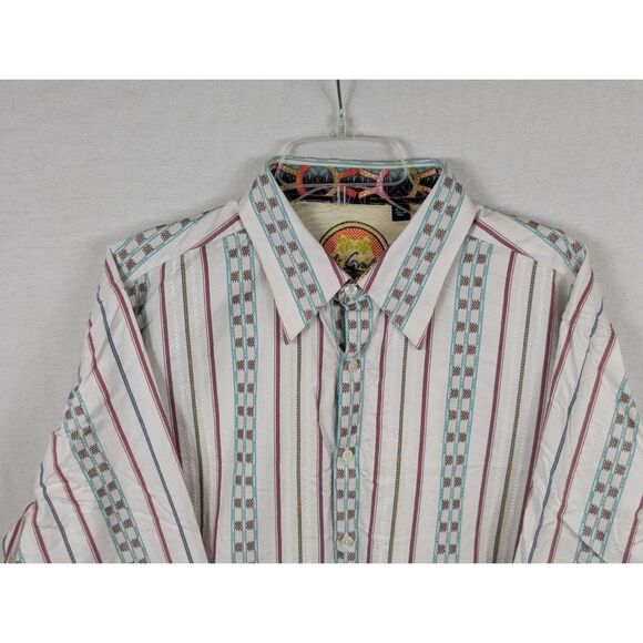 Robert Graham Aztec Design Flip Cuff Button Up Shirt Men's Size XL - Picture 2 of 16